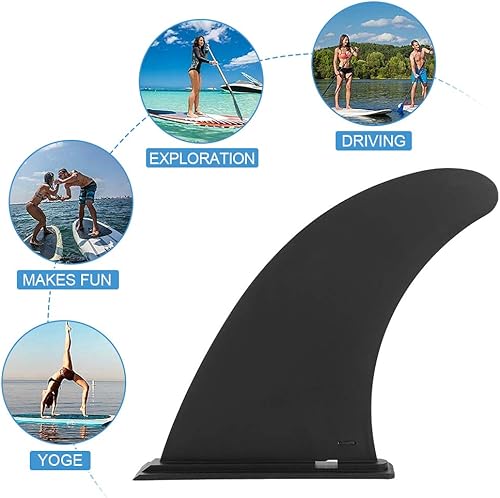 Miniatura 6 de Aletas de surf inflables de 9 pulgadas, plástico, negro, adecuadas para tablas de surf y canoas, mejora la estabilidad y el rendimiento de rotura de