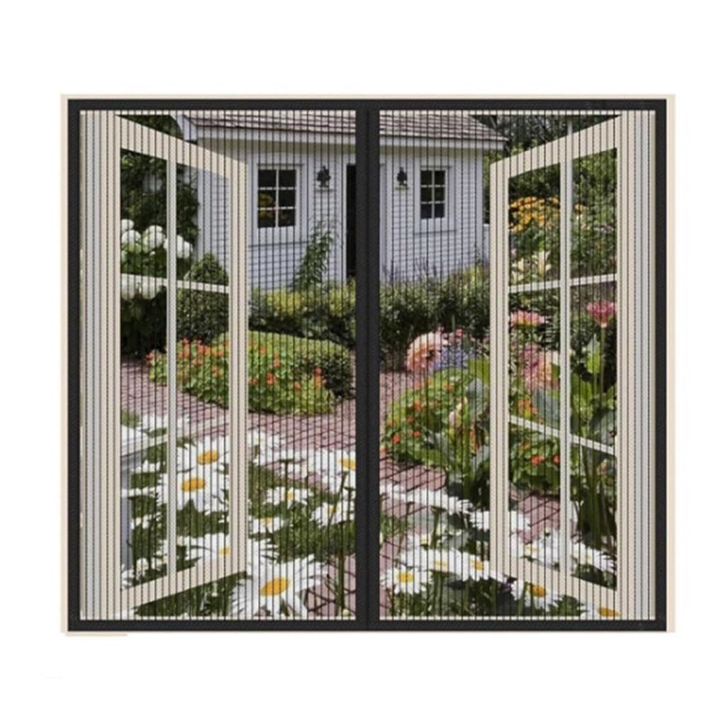 Magnet ct Fliegengitter für Fenster - Schwarzer Fliegenschutz ohne Bohren, einfache Klebemontage, passend für alle Universalfenster (150x130cm)