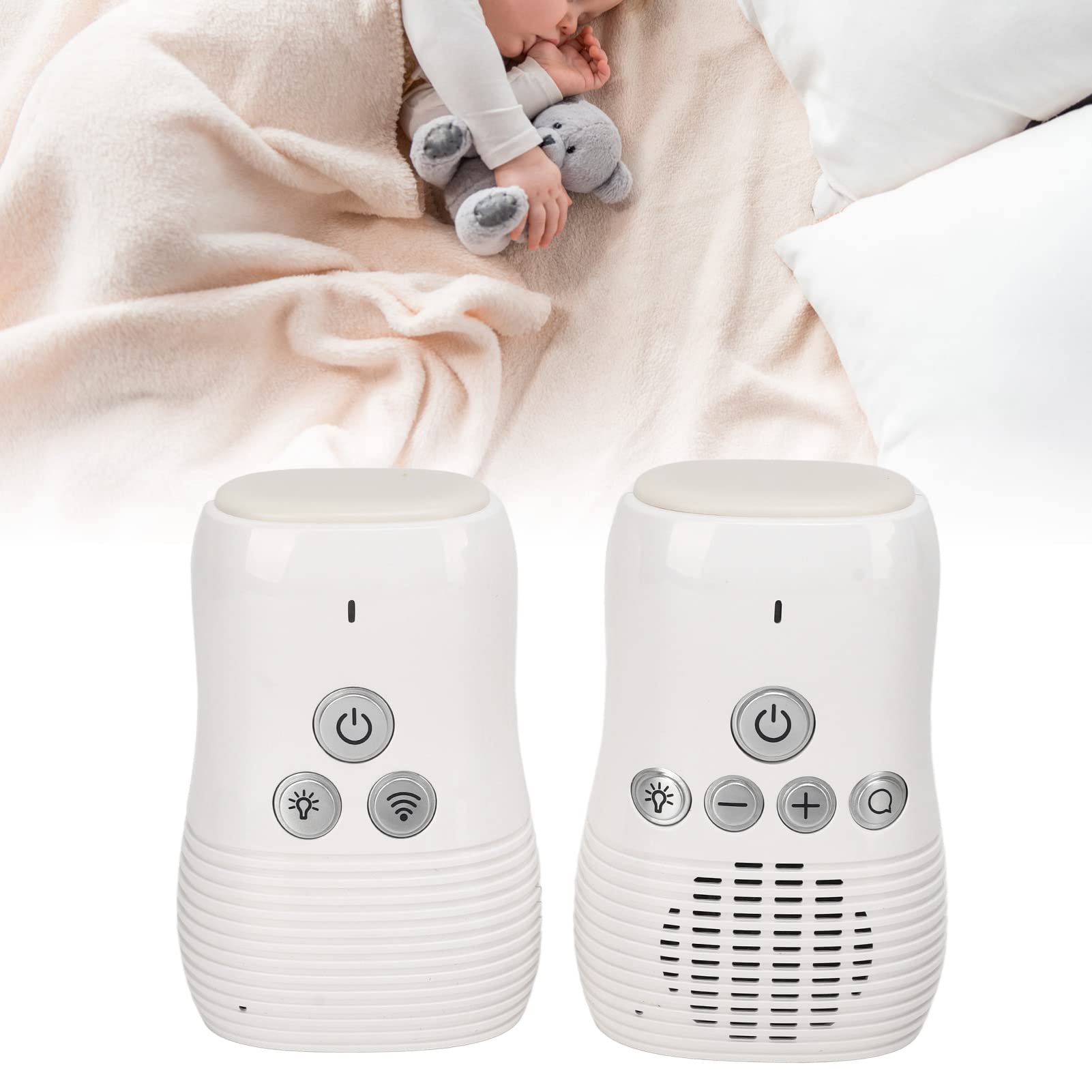Bezprzewodowa Elektroniczna Niania Audio 2,4 GHz, Bezprzewodowa Niania Dwukierunkowa Domofon, Niania Elektroniczna z Lampką Nocną 100‑240 V(EU Plug)