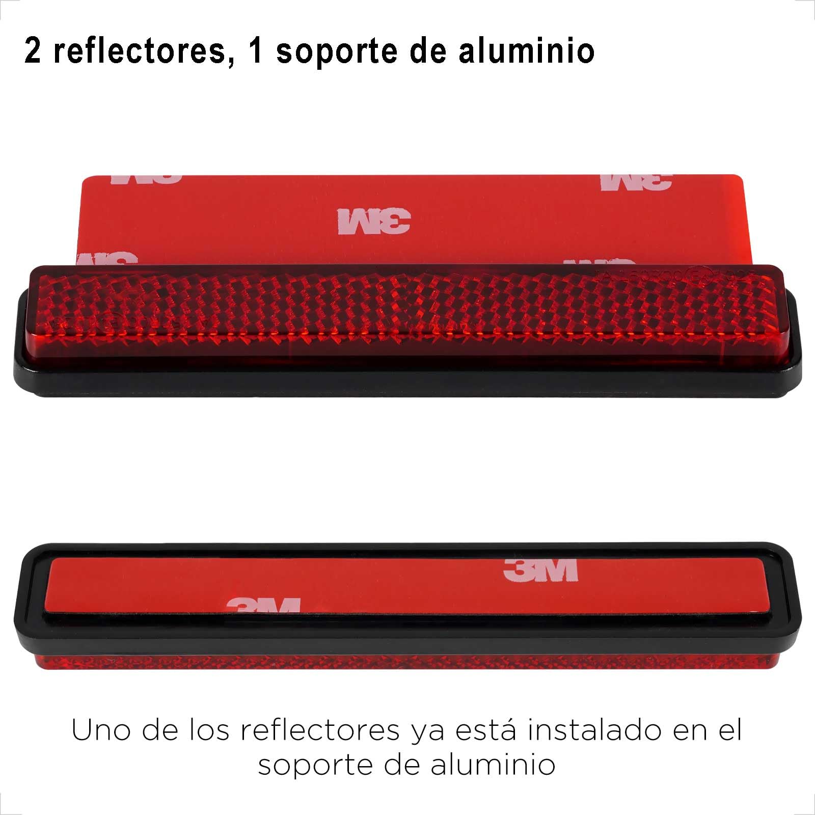 evermotor Catadioptrico Reflector trasero para motocicleta, Homologado E4, 2 piezas reflectoras de ojo de gato en la parte trasera con placa de aluminio autoadhesiva