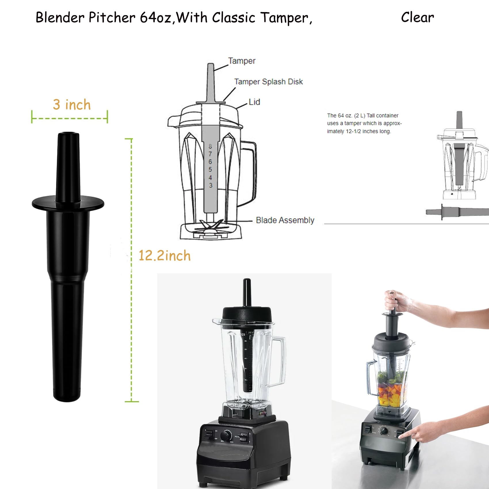 Vitamix 48 Oz Container For Vitamix Replacement Pitcher 64oz