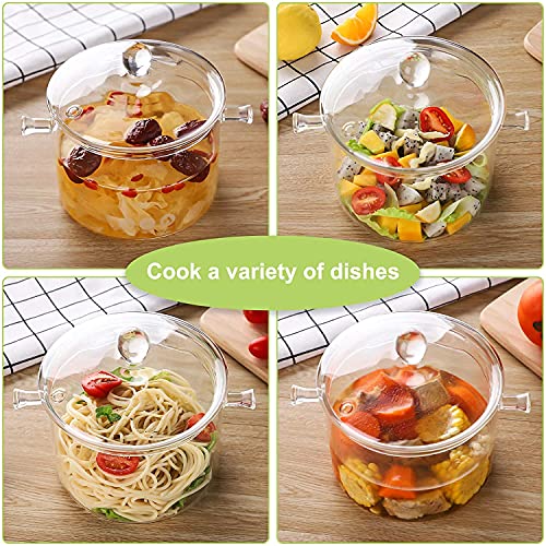 Butige Glass Saucepan With Cover - 50Oz Heat-Resistant Borosilicate Glass Handmade Cookware Set Stovetop Pot - Safe For Pasta Noodle, Soup, Milk, Tea (1.5L) #TOP4
