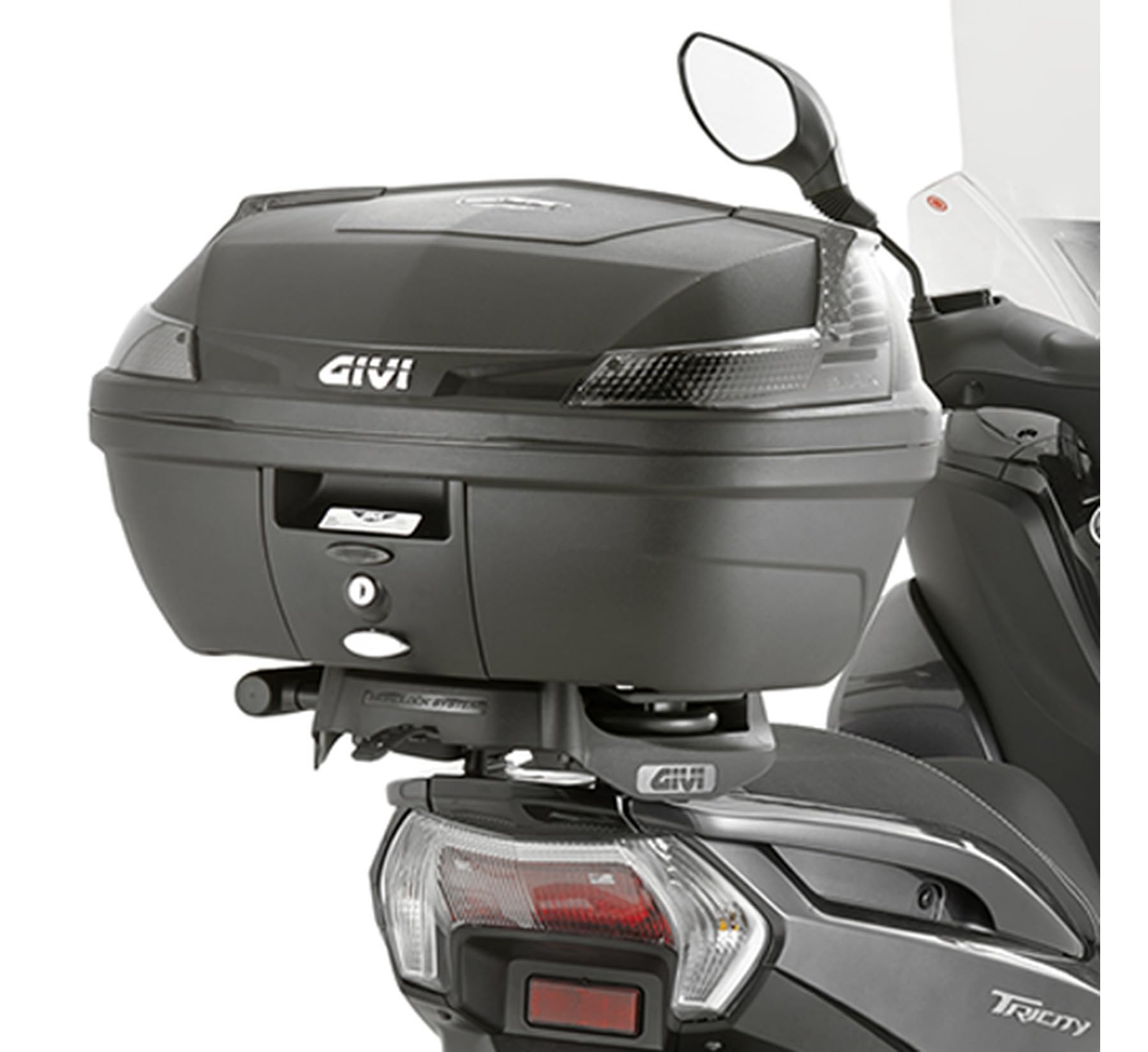 givi motorradkoffer alp44a monolock alpina aluminium 44 lt + träger kompatibel mit mbk tryptik 125 2014 2015 2016 2017 mototopgun alp44a + sr2120