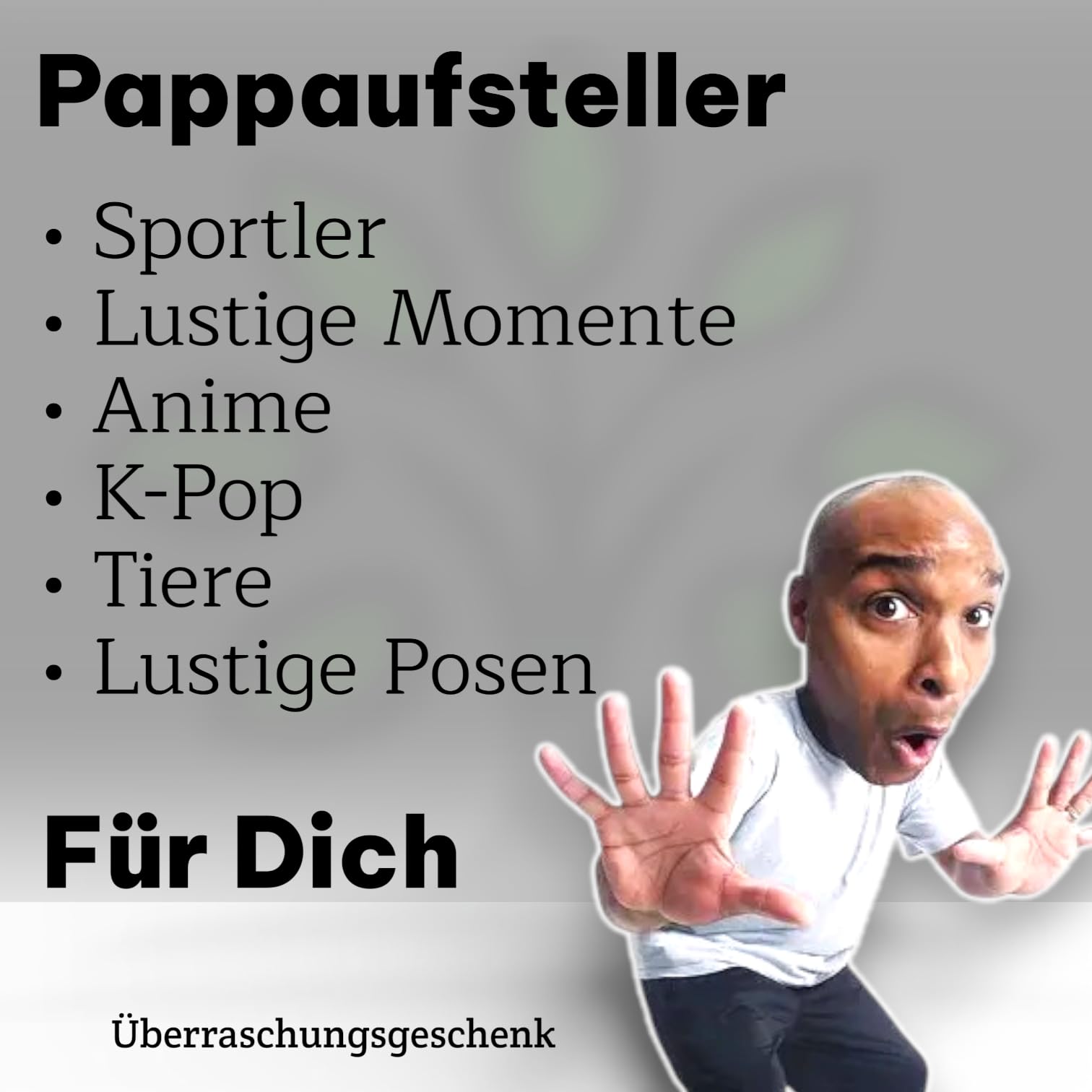 Pappaufsteller Lebensgroß Personalisierter Pappaufsteller aus Karton – mit eigenem Bild – Geschenkidee für Geburtstag, Party, Kinder und Erwachsene