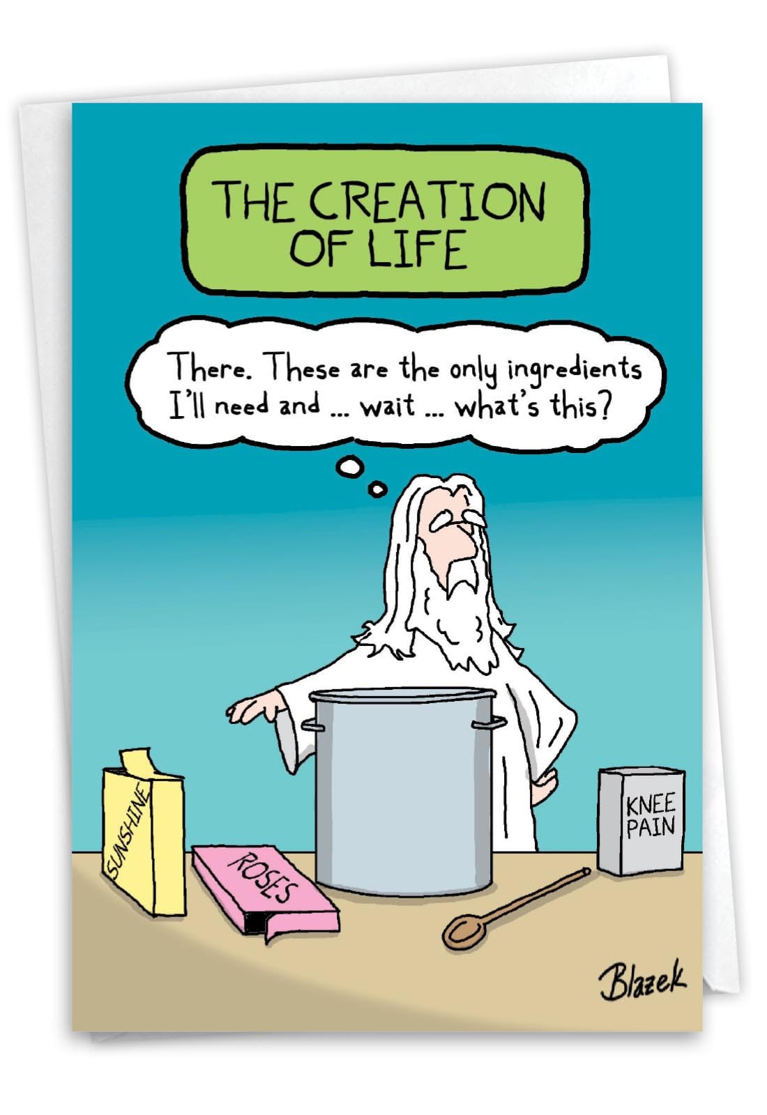 NobleWorks Humorous Funny Happy Birthday Greeting Card with 5 x 7 Inch Envelope (1 Card) Bday Creation Of Life C10098BDG