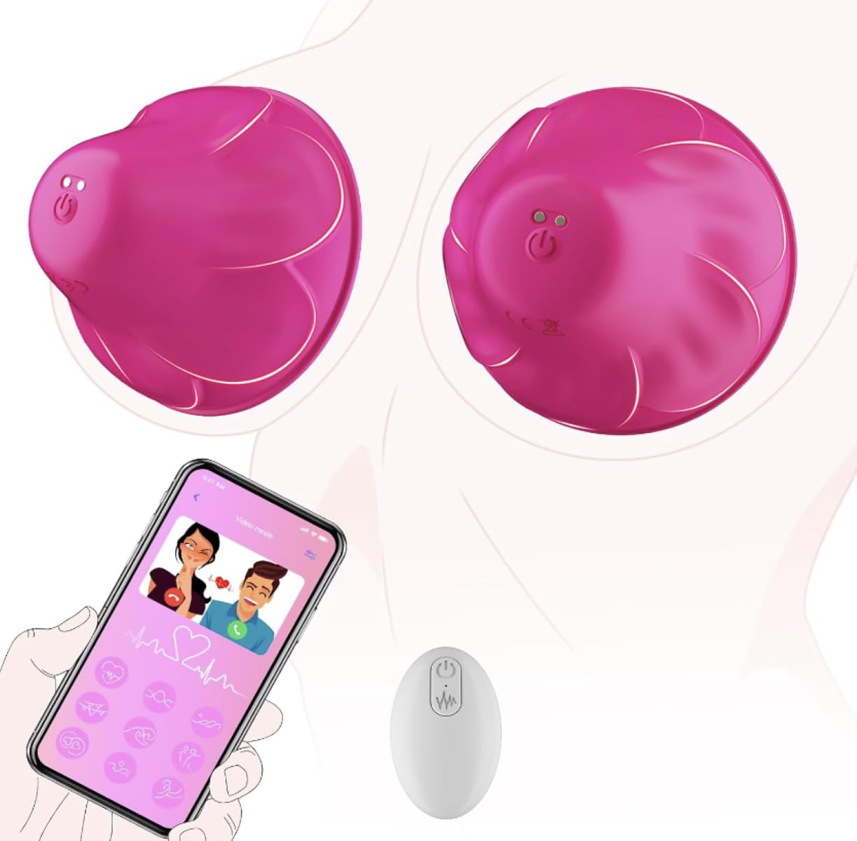 Amazon.com: Vibrating Pink Wireless Nipple Clamps with 9 Modes CD68619 :  Health & Household