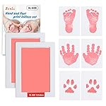 Zemiu 2 Pack Large Clean-Touch Ink Pads, Baby Handprints and Footprints for 0-18 Months, Inkless Hand and Footprint Kit,Baby Print,DIY Newborn Keepsake Gifts,Cat/Dog Paw Print Kit-Pink
