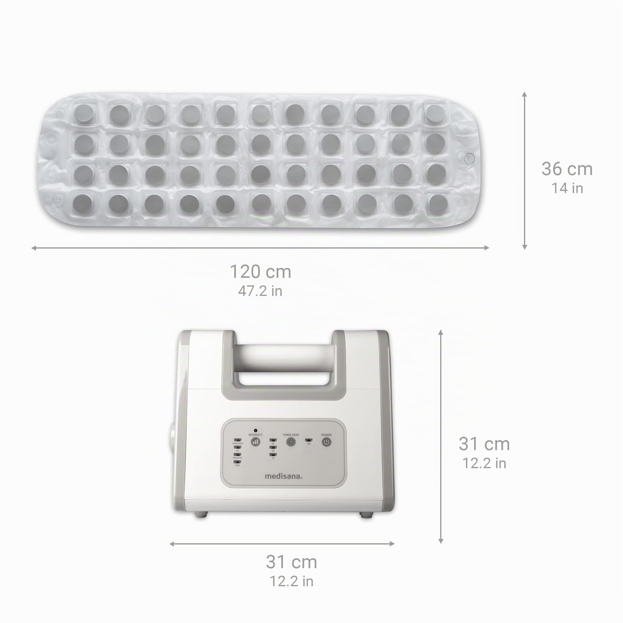 medisana BBS Masajeador de burbujas, Bañera con alfombrilla de burbujas, Alfombrilla de hidromasaje, Incl. Dispensador de aromas, 3 niveles de intensidad, Función temporizador, Spa para el hogar