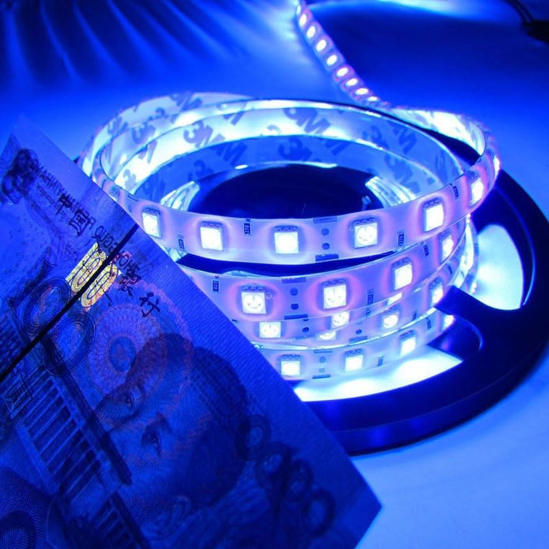 ledbox Tira LED UV Ultravioleta SMD3528, DC12V, 5m (120 Led/m) - IP65, Luz ultravioleta