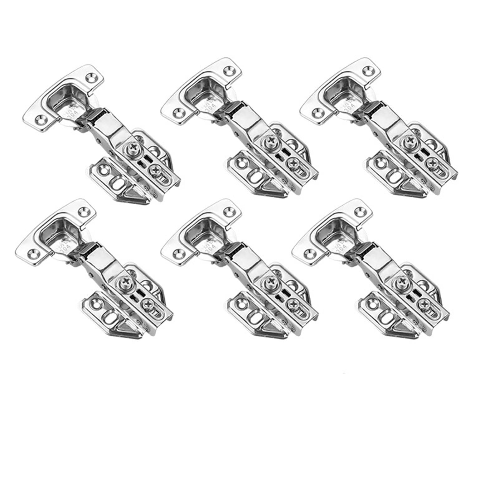 2/4/6/8Pcs Cabinet Door Hinges Stainless Steel with Screws(6Pcs)