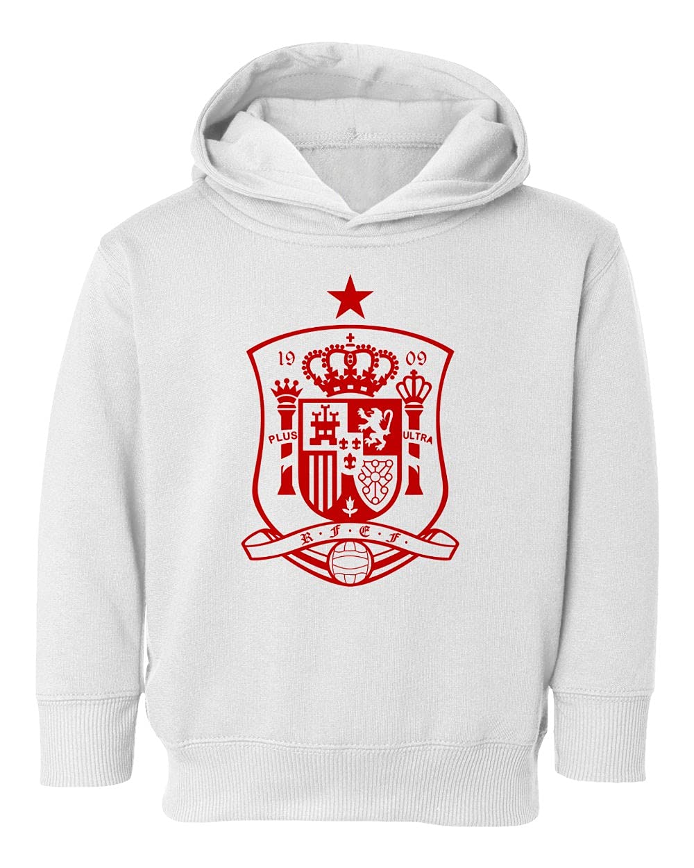 Flaura Europea Soccer 2020 Spain #15 Sergio RAMOS Jersey Style Little Kids Girls Boys Toddler Hooded Sweatshirt (White, 4T)