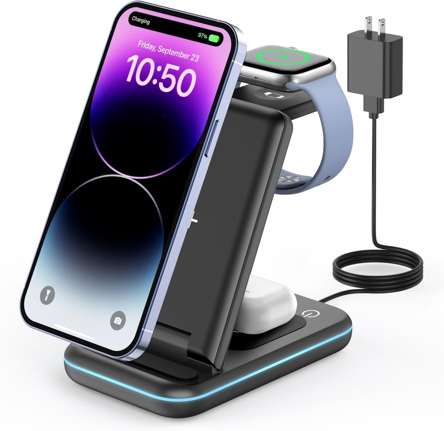 3 in 1 Charging Station for iPhone, Wireless Charger for