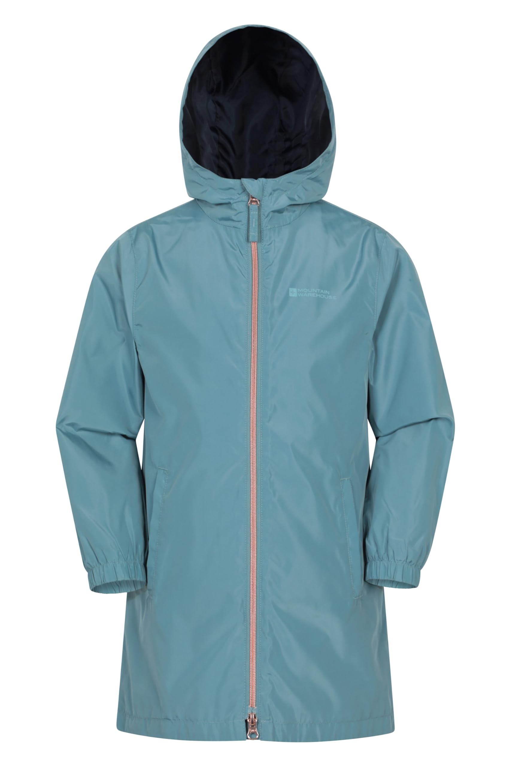 Mountain Warehouse Boys Teal Flo Kids Printed Water-Resistant Jacket - Lightweight Coat With Pockets & Stretch Cuff, & Girls - Spring Summer, Wet Weather & Camping Teen Size 13 Years