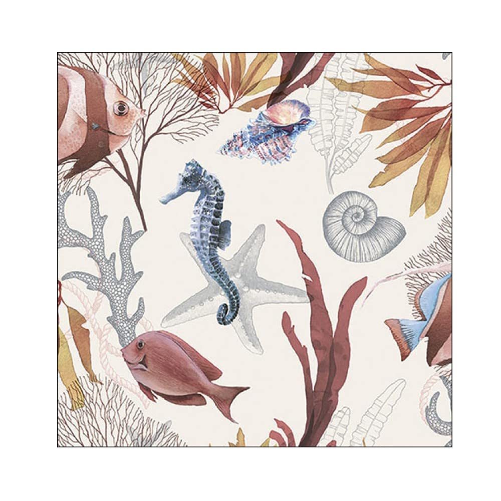 Ambiente - 13317420 - Paper napkins, lunch napkins, pack of 20, seahorse, 33 cm x 33 cm, 3-ply
