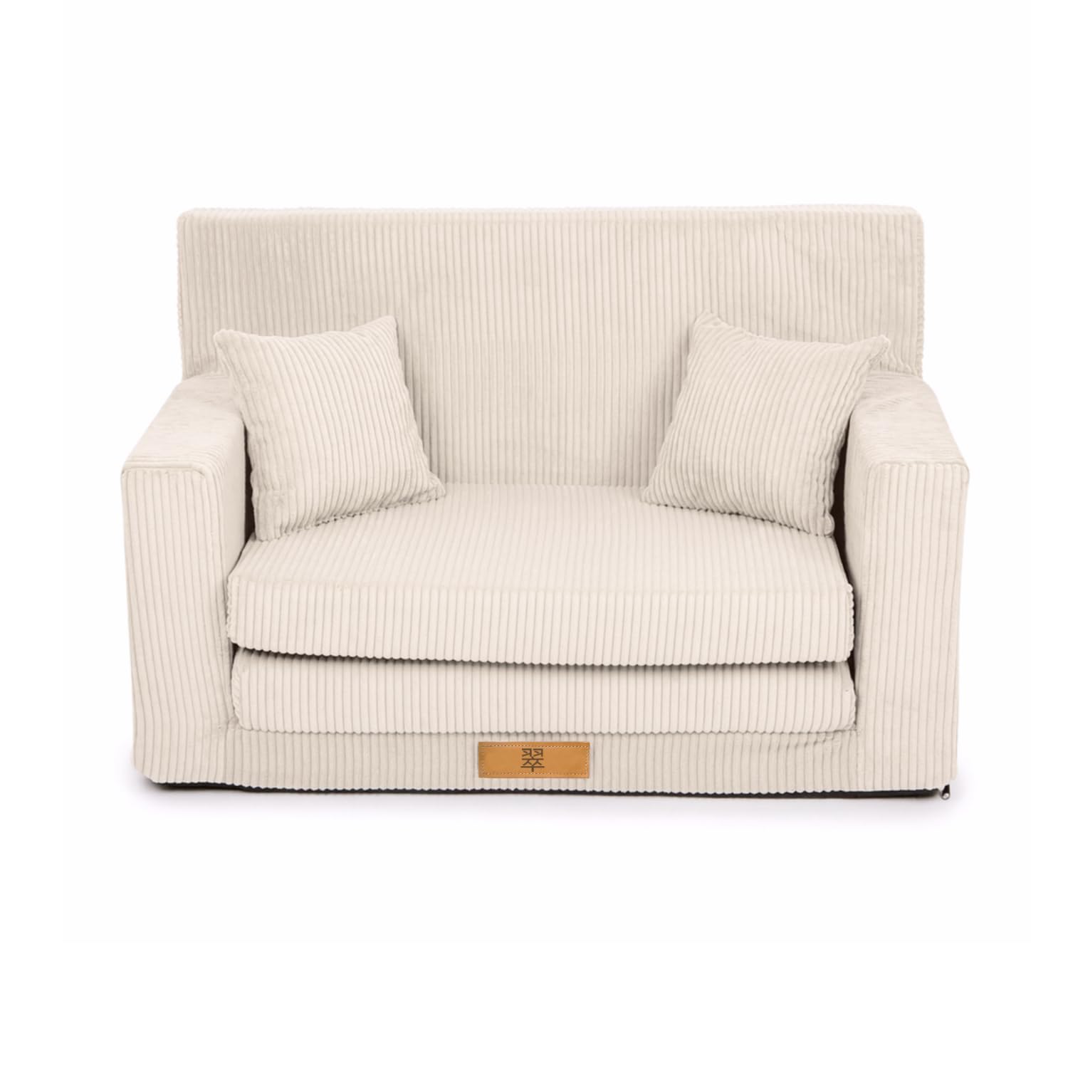 Flumi Personalisierte Kindercouch: Mini Schlafsofa für Kinderzimmer, Kuschelecke, Spielsofa, Kindersofa, Kleine Couch mit Gravur, Kord,92x40x60, Ideal für Leseecke und Jugendzimmer (Beige Kord)