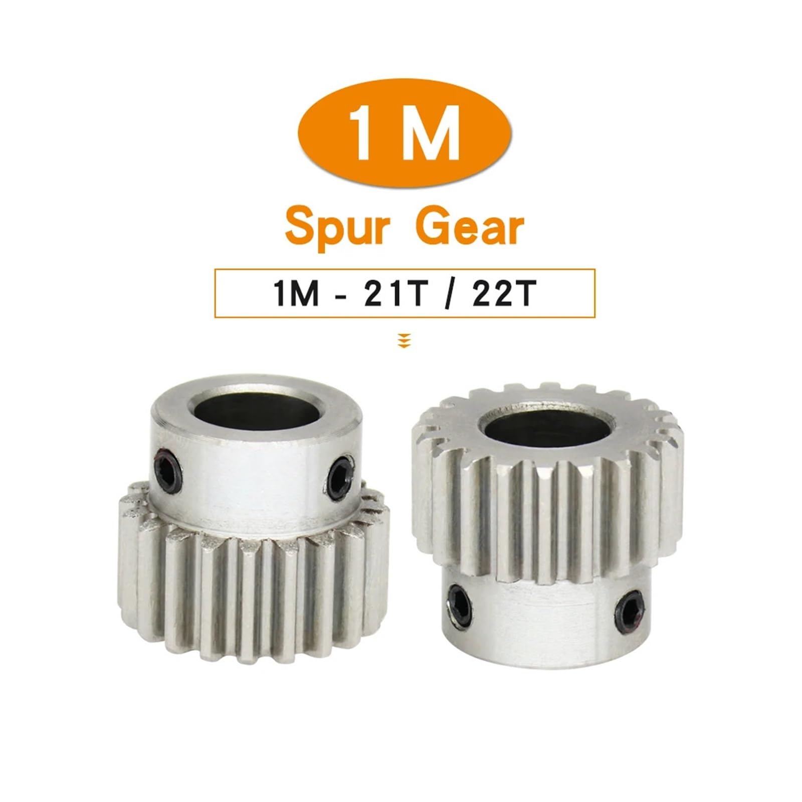 Bevel Gear Pinion Hardware Mechanical Worm Gear 1M-21T/22T Bore Size 6/8/10 Mm Steel Transmission Gear Teeth Thickness 10 Mm Total Height 18 Mm(6 mm-21Teeth)