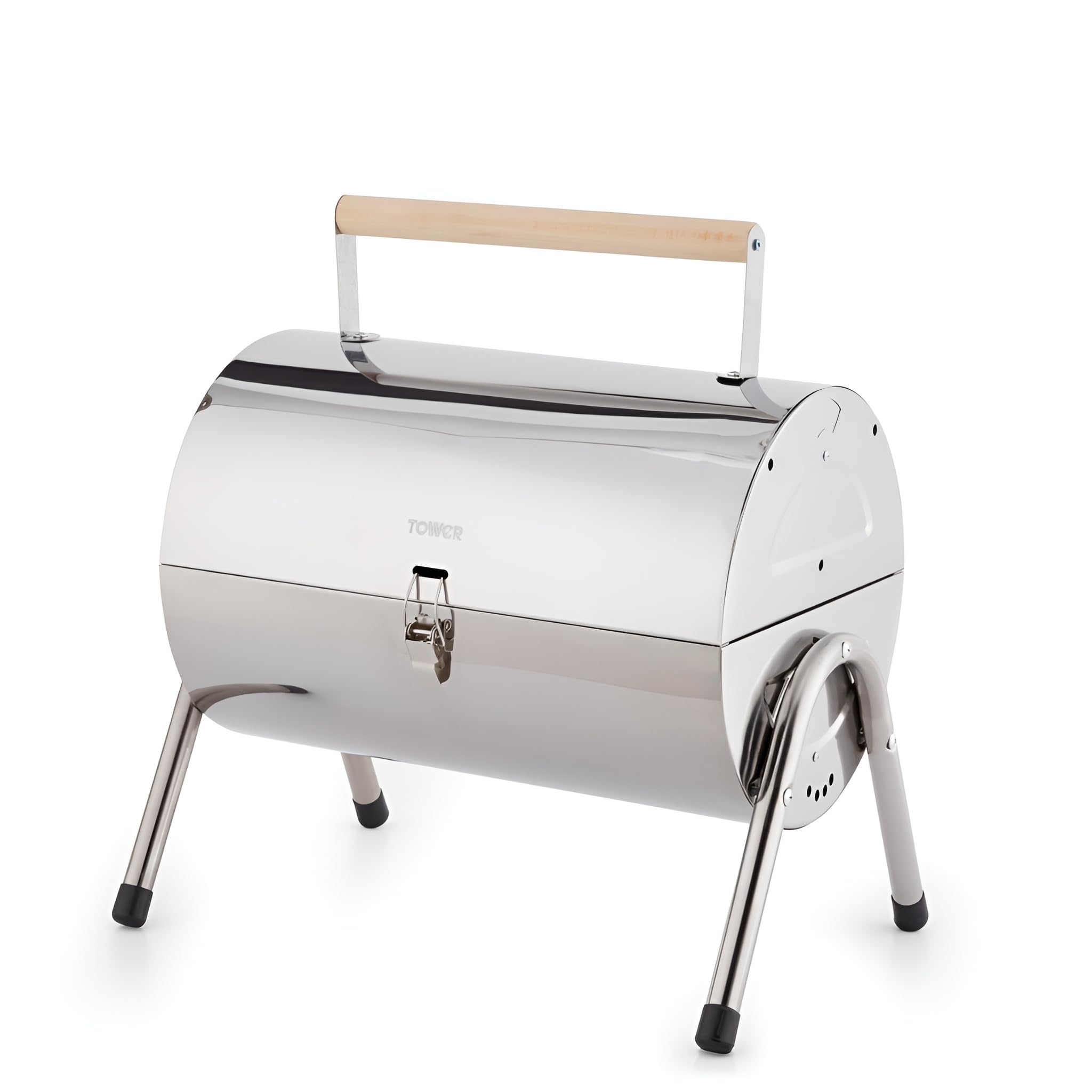 Tower Portable Charcoal Barrel Grill  Barbeque from B&Q