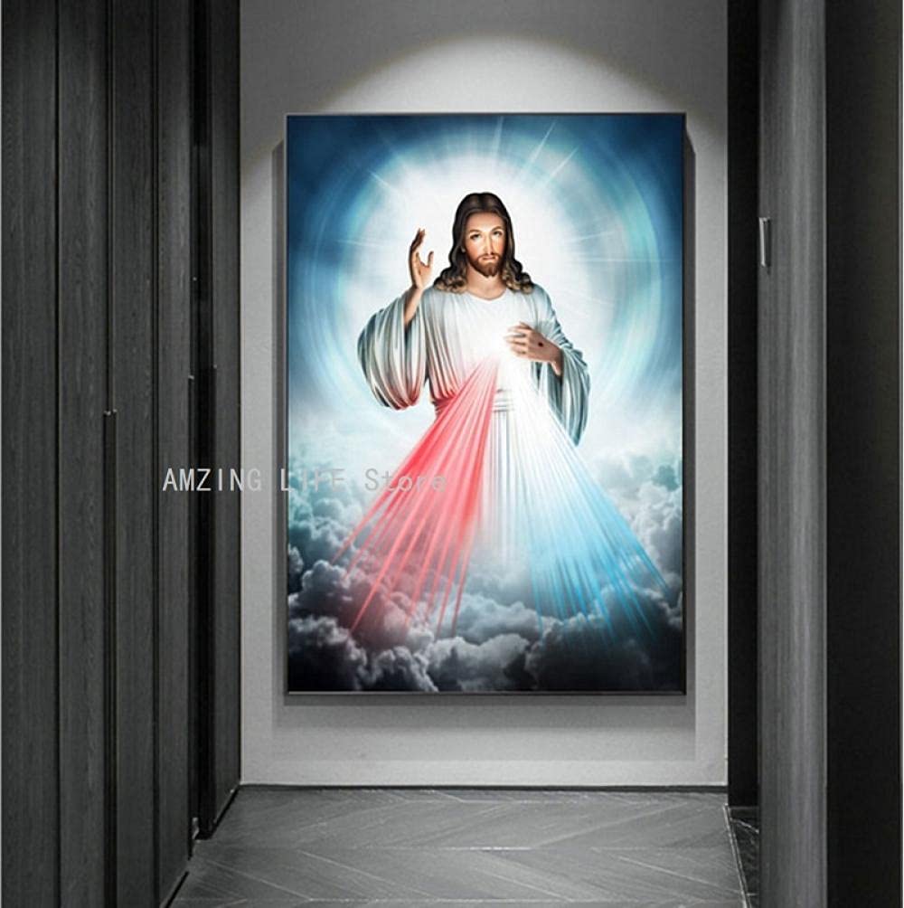Toile Jésus-Christ lumière de Dieu une source d'espoir et de foi au quotidien