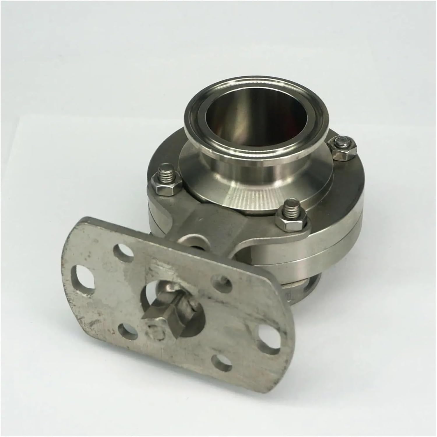 Applicable Pipe Outer Diameter 19/25/32/38/45/51mm Triple clamp 1.5" 2" 304 Stainless Steel Sanitary Ferrule Valve Without Actuator(38x50.5mm)