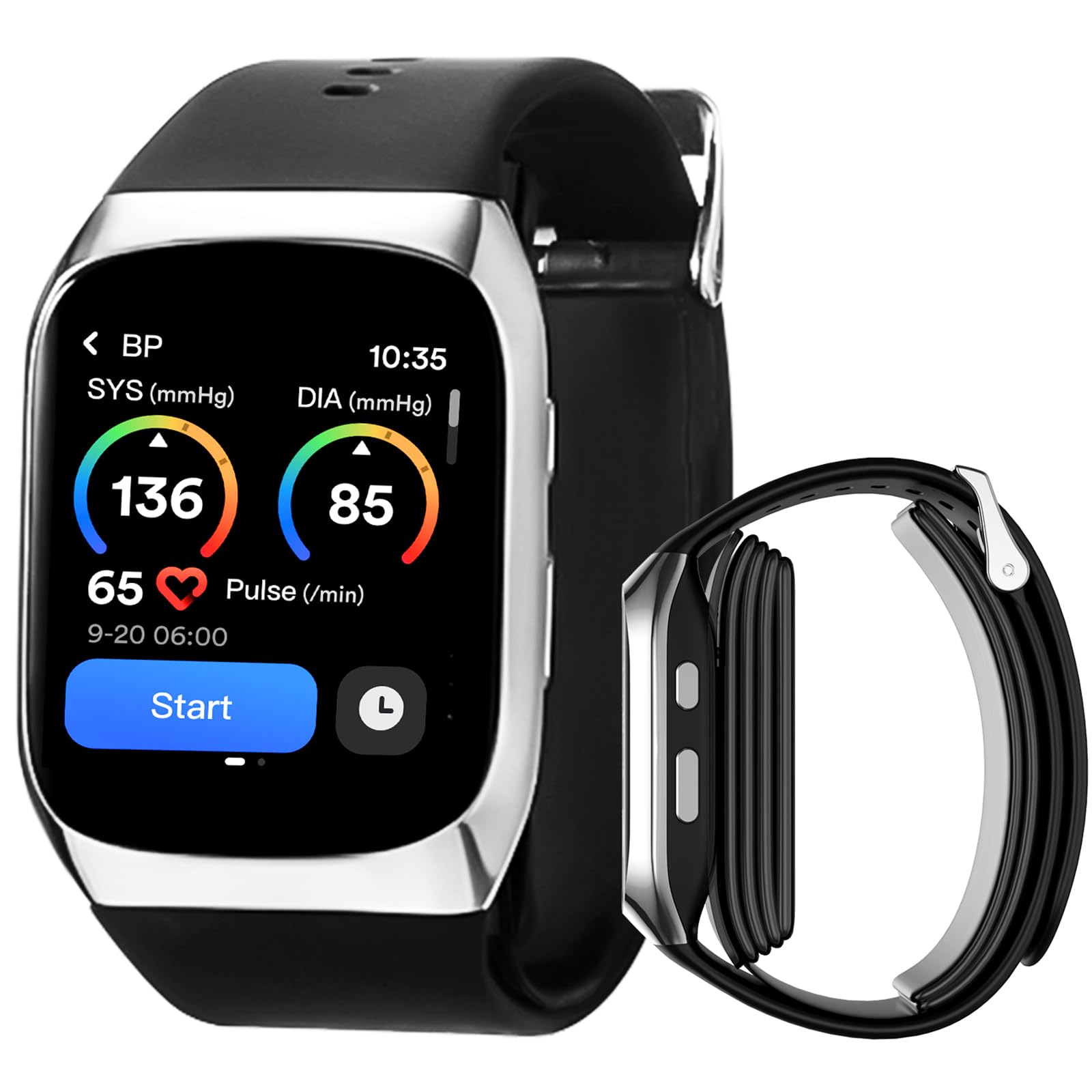 Photo 1 of Blood Pressure Smartwatch with Dual Patented Cuff, Wrist BP Monitor Watch 24/7 Sleep Stress Monitoring, Sports Tracking App for Android and iOS Blood Pressure Watch Supports Data Sharing