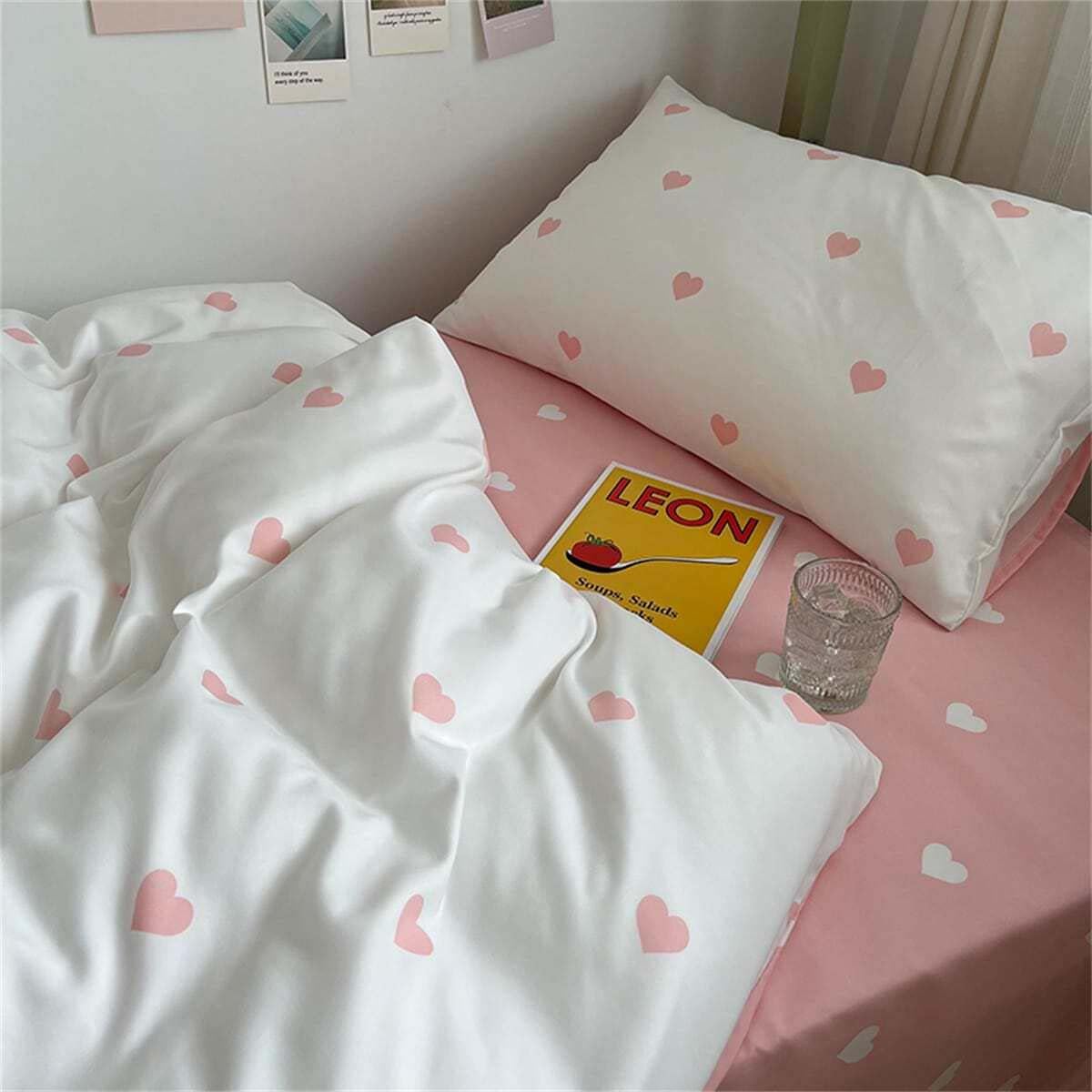 Bettwäsche Set Mit Ball-Graffiti Design - Coole Kinderzimmer-Deko In Schwarz-Rosa