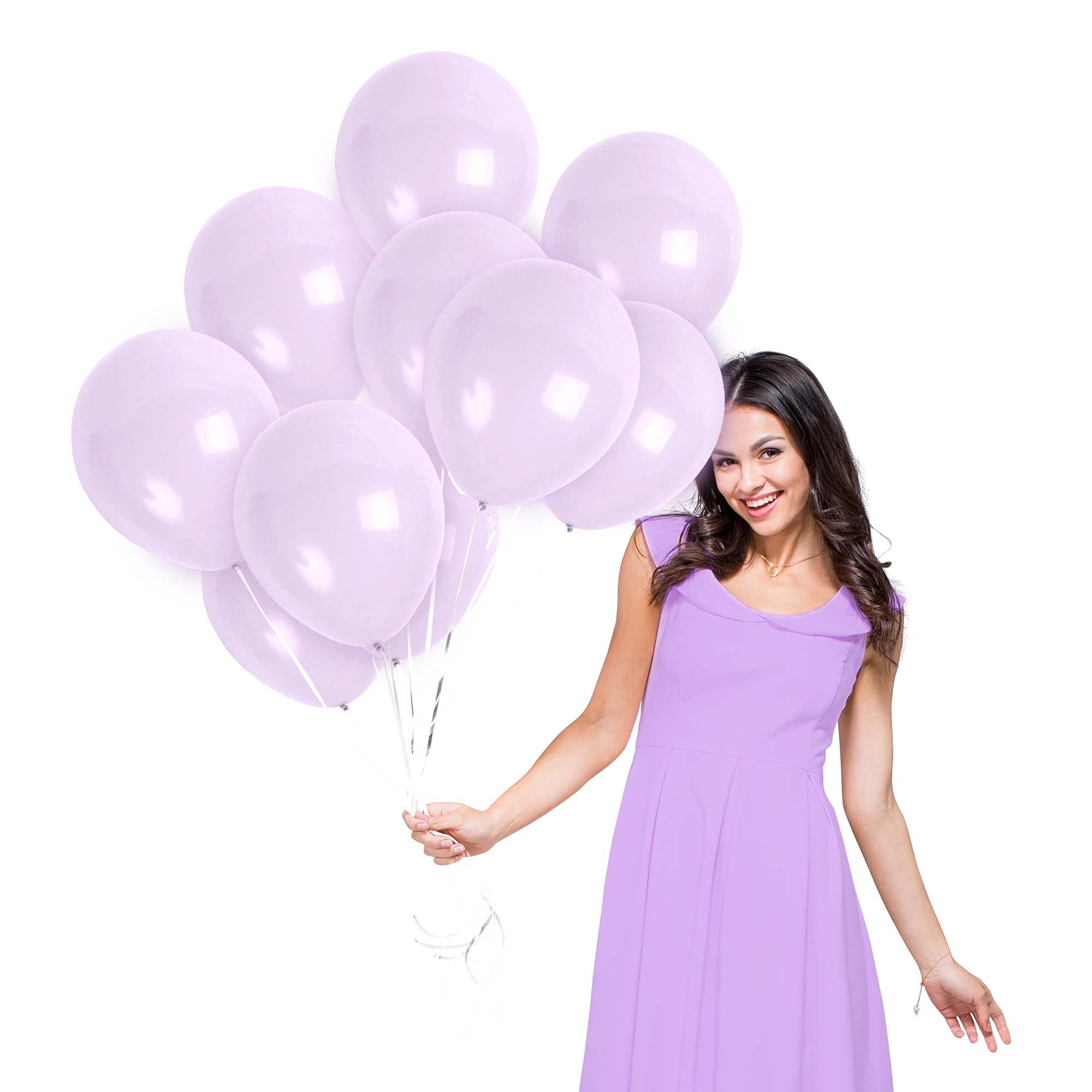 Treasures Gifted Pastel Purple Balloons - Light Purple Balloons - Lavender Latex Balloons 12 Inch Lilac Balloons 72 Pack Purple Macaron Balloons