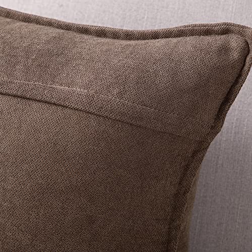 Madizz Set of 2 Short Chenille Throw Pillow Covers 18x18 Inch Coffee Soft Decorative Cushion Cover for Sofa Bedroom Pillow Shell - Cosy Home Interiors Madizz Set of 2 Short Chenille Throw Pillow Covers 18x18 Inch Coffee Soft Decorative Cushion Cover for Sofa Bedroom Pillow Shell - Image 2