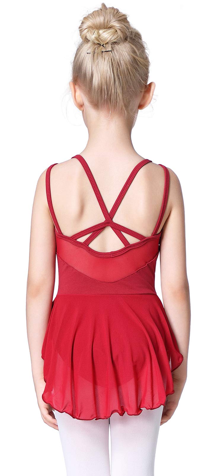 Soudittur Maillot de Danza Algodón Tutú Vestido de Ballet Gimnasia Leotardo Body Clásico Manga Corta para Niña