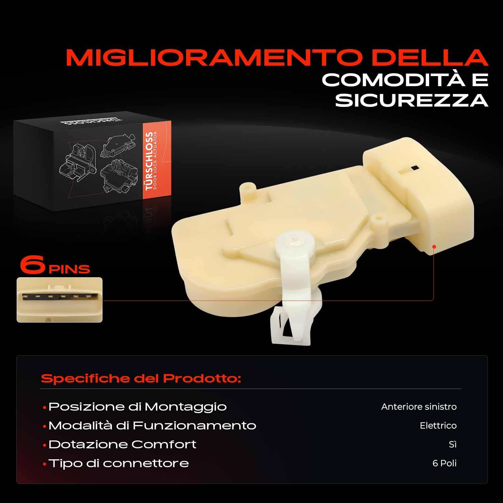 Frankberg Serratura porta serratura auto Anteriore sinistro Compatibile con Yaris Verso P2 Yaris P1 Yaris Verso Van P2 Replace# 6912052030,746-634