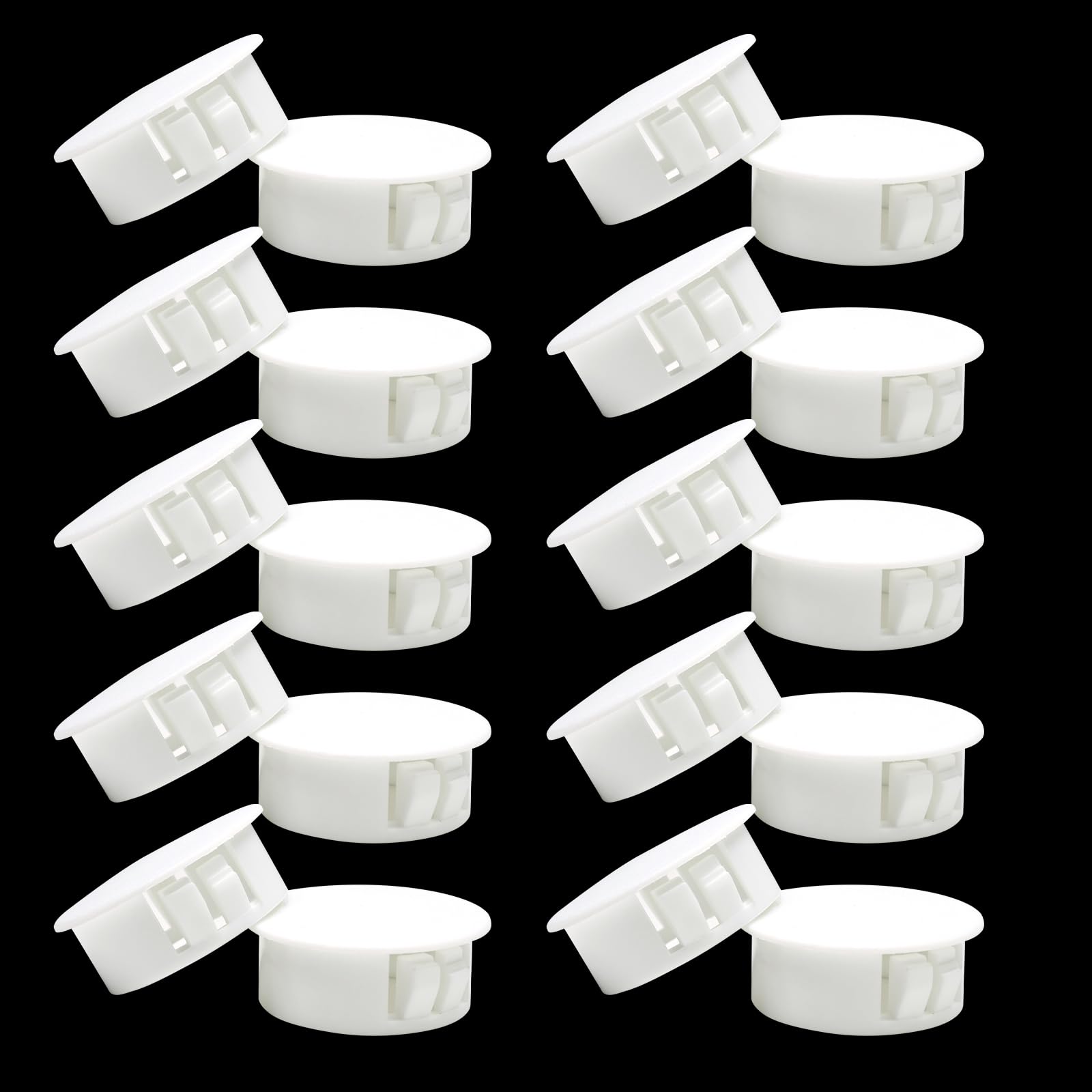 1"/25 mm White Plastic Plug for Round Hole, Door Screw Hole Cover