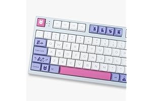 Purple White Rabbit PBT Keycaps Set