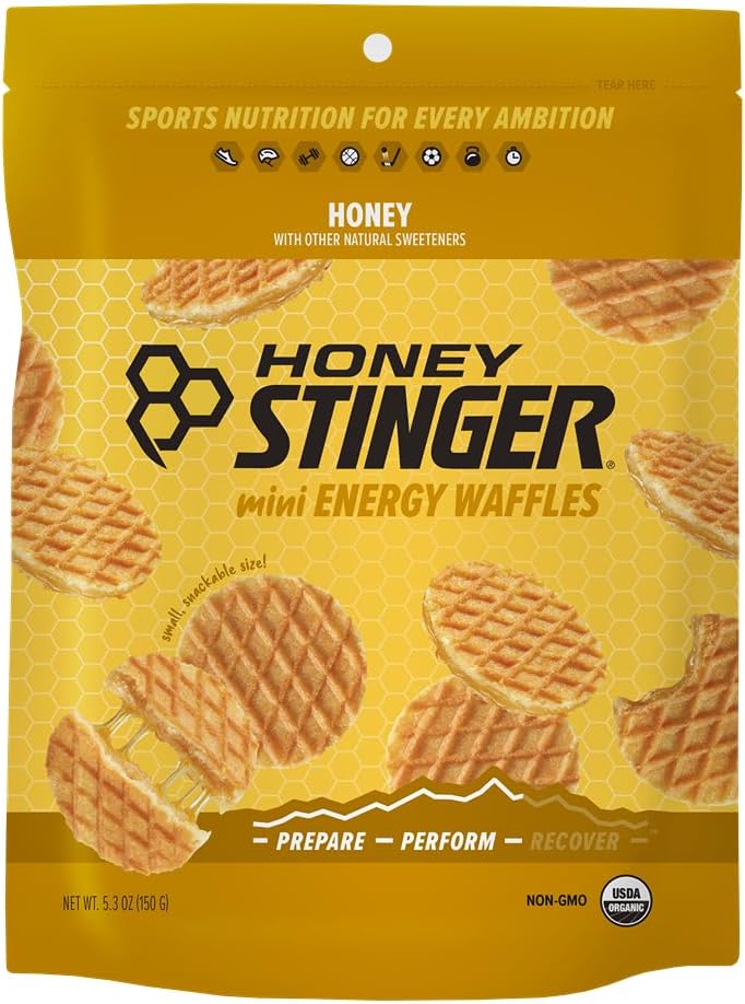 Honey Stinger Organic Mini Honey Waffles, Energy Stroopwafel for Exercise, Endurance and Performance, Sports Nutrition for Home & Gym, Pre and Post Workout, 1 Bag, 5.3 Ounces