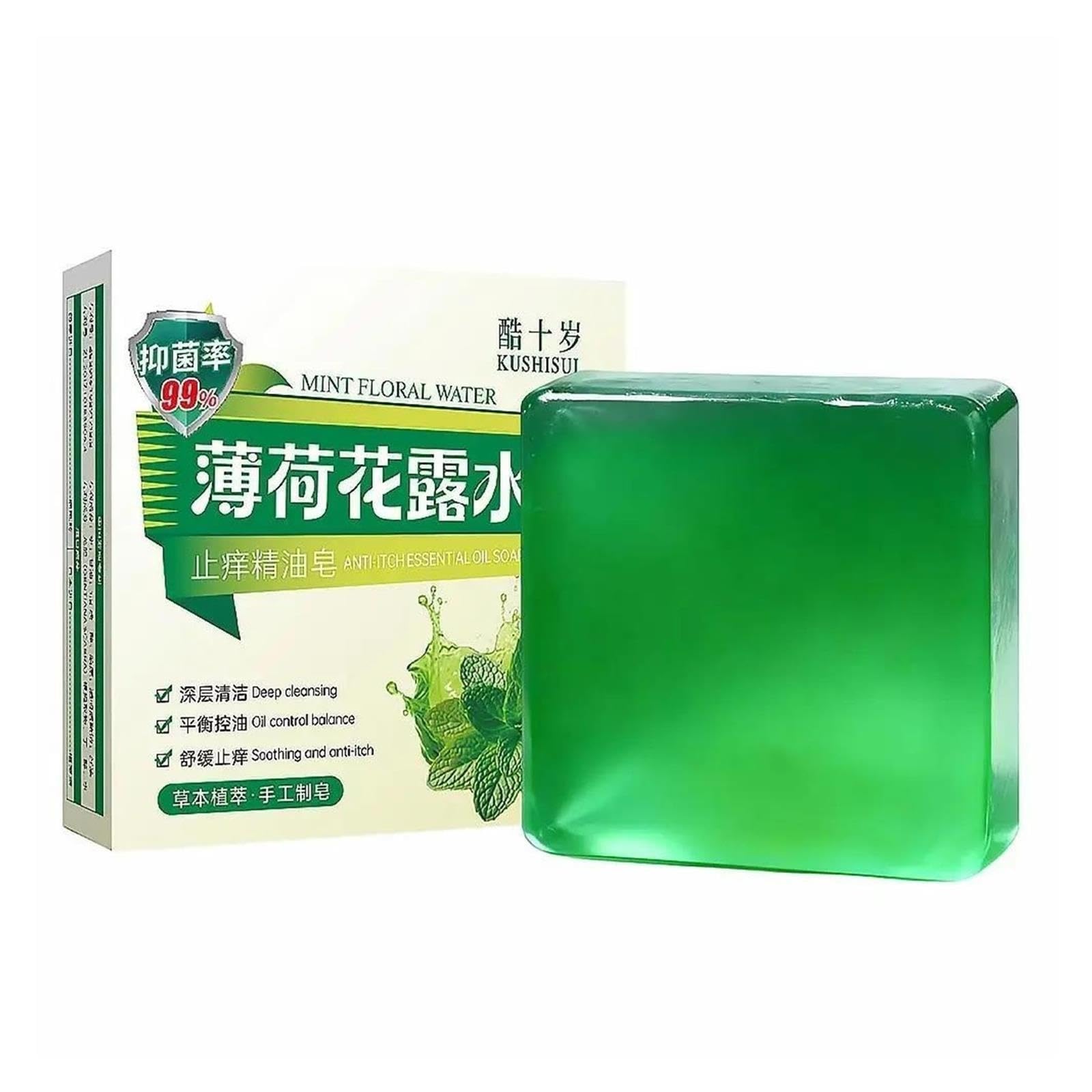 Sapone detergente Cool Cleansing con oli essenziali per viso e corpo, rinfrescante estivo (verde)