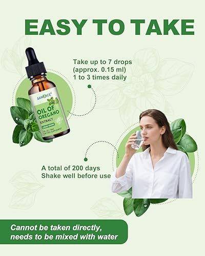 Miniatura 8 de Aceite de gotas de orégano, aceite de orégano orgánico con Carvacrol, suplemento líquido de Carvacrol 60% para apoyar la función inmunológica, la