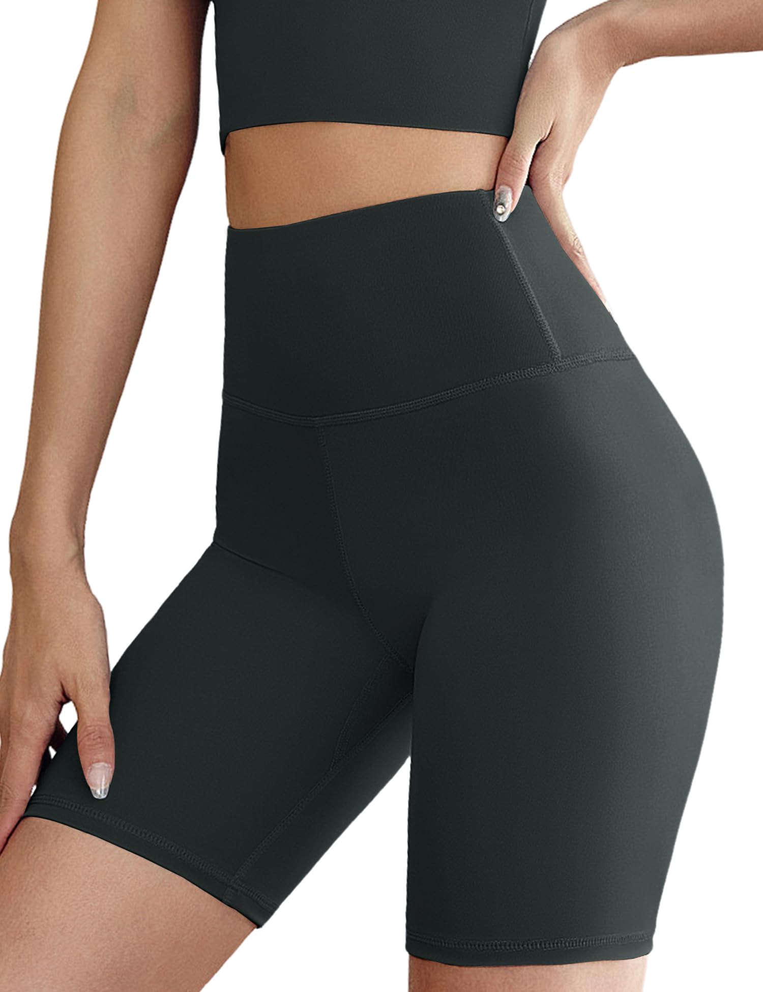 HANERDUN Damen Radlerhose High Waist Shorts Kurz Yoga Leggings Blickdicht Sporthose Dehnbar Hotpants für Fitness Hose Gym