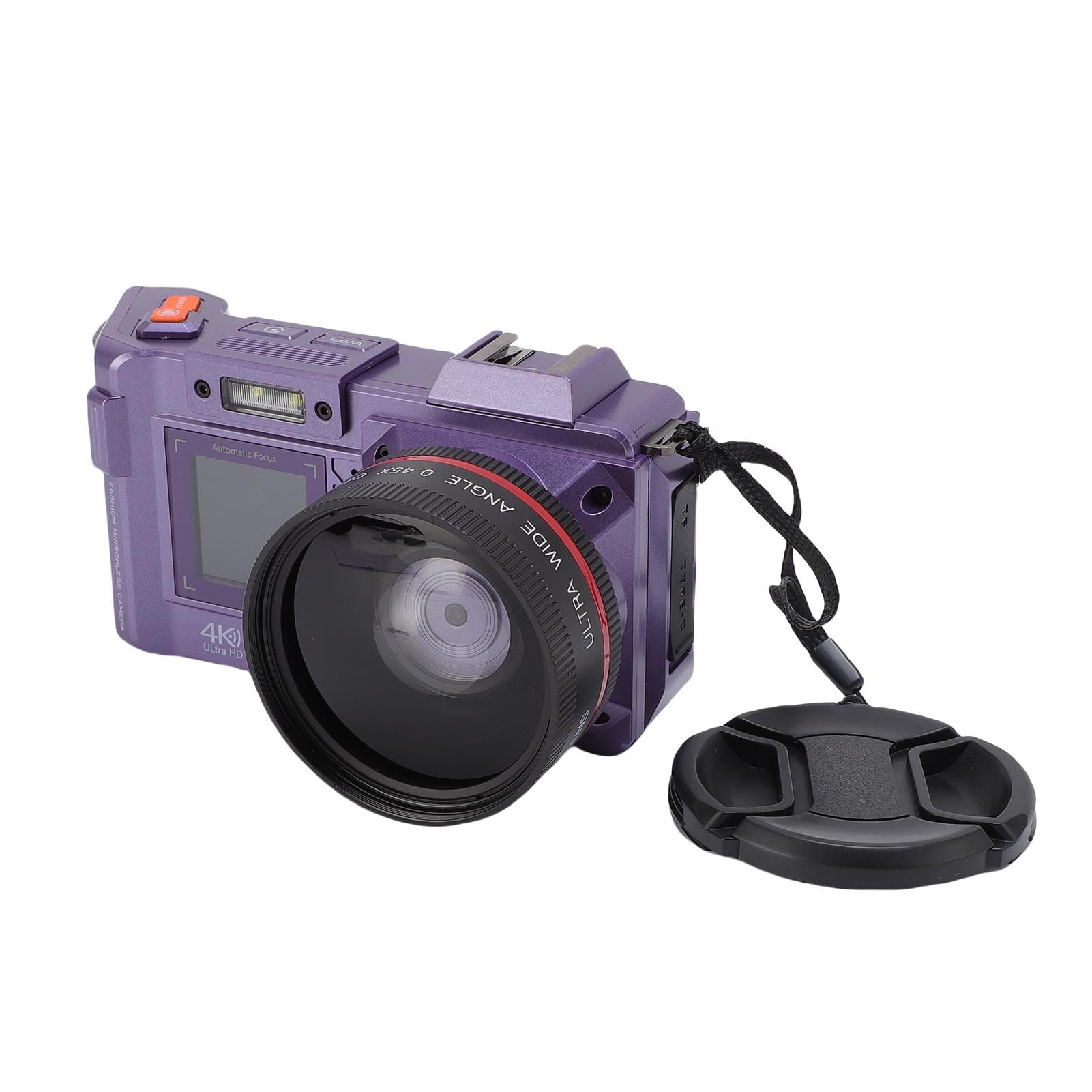 4K Digital Camera, 50X Zoom 70MP Video Camcorder Auto Focus with Double Screen and Flash for Photography, Portable Wide Angle Selfie Cameras for Travel (Violet)-picture-27