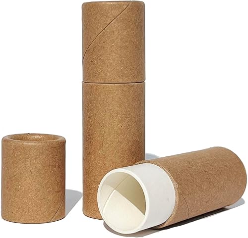 Miniatura 1 de Tubos de bálsamo labial de cartón push-up, tubo de lápiz labial de papel kraft biodegradable, cartón de 0.5 onzas (0.5 fl oz) recipiente vacío, tubo