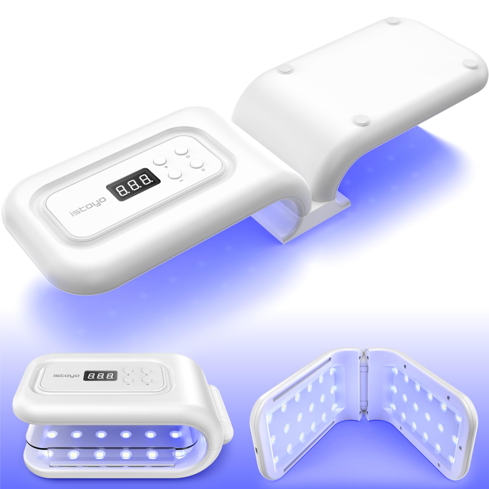 ISTOYO UV Light for Resin - Large Double-Sided 36 LED Curing Lamp with 7 Timer Settings & Digital Display, 180 Adjustable Stand for Jewelry Making, DIY Crafts 9.8'L5.5'W4.3'H