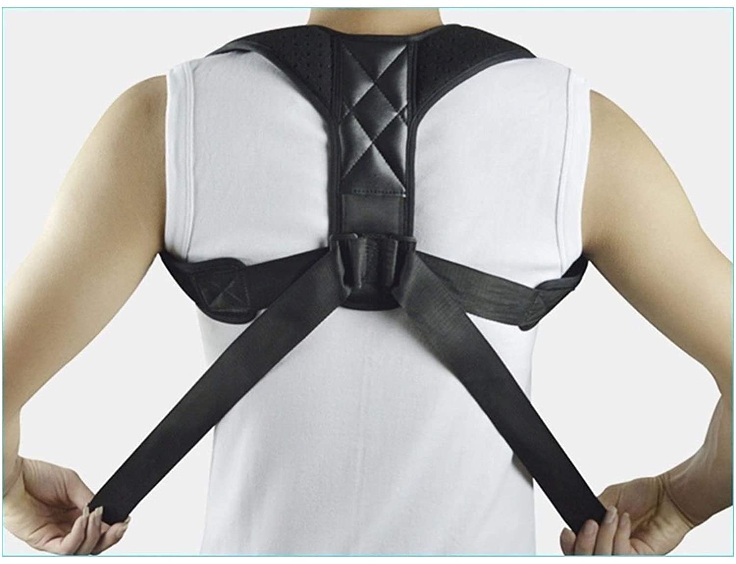 Corrector de Postura de Espalda Ajustable Espina de clavícula de la Clavija Espalda de Espalda Corrección de Postura del cinturón Lumbar Lumbar Evita Herramientas de encorvación ui