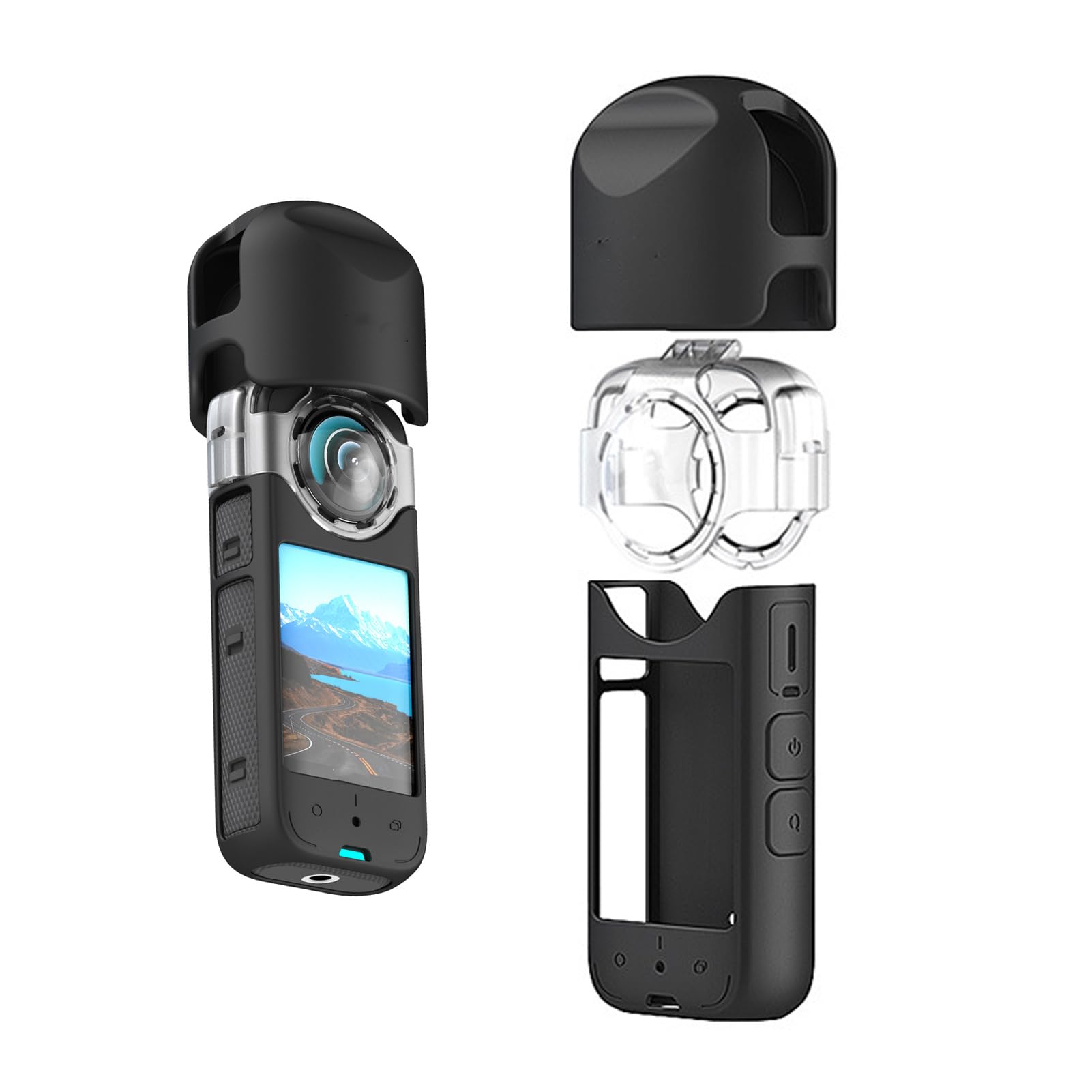 Camera Lens Anti-Fog Inserts Lens Guards Cap Silicone Protective Cover Case Sleeve Skin for Insta360 X3 Camera Protector Accessories Kit