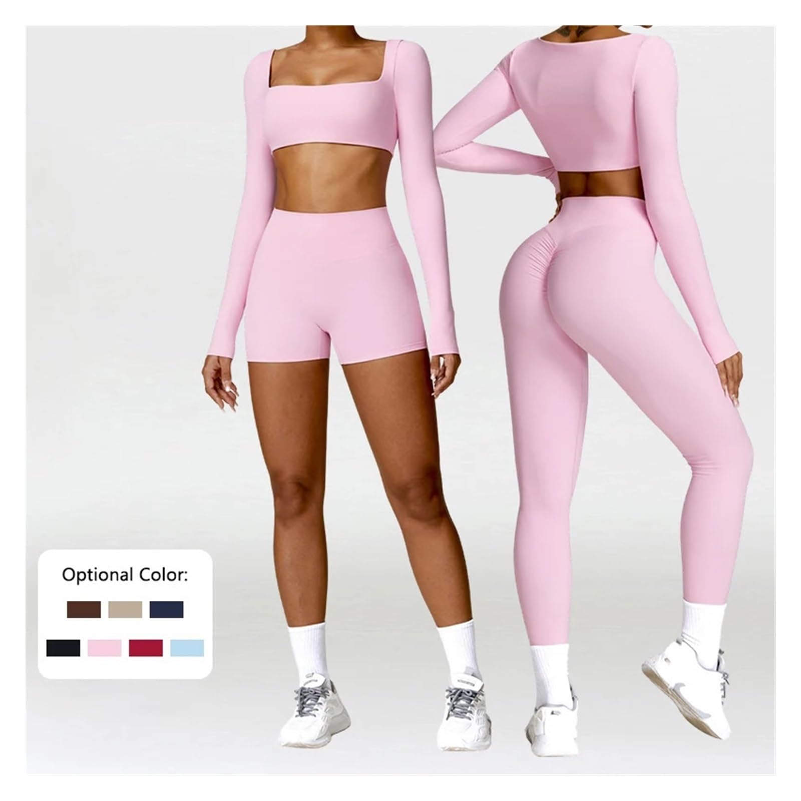 1 Conjunto de Traje Yoga, Conjunto Deportivo for Mujer, Gimnasio Secado rápido, chándal for, Entrenamiento for Correr, Camisa Deportiva Manga Larga, Ropa para Mujer