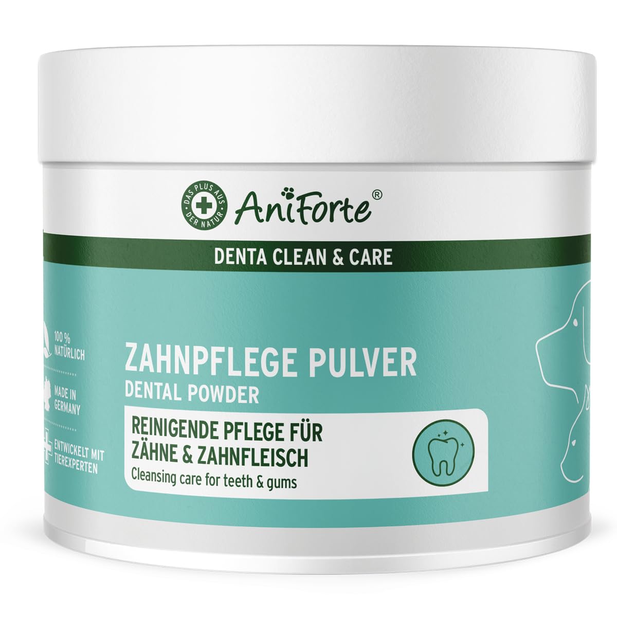 AniForte Denta Clean & Care Zahnpflege Pulver für Hunde & Katzen 300g – effektive & natürliche Zahnreinigung, gegen Mundgeruch, Zahnsteinentferner für Mundhygiene