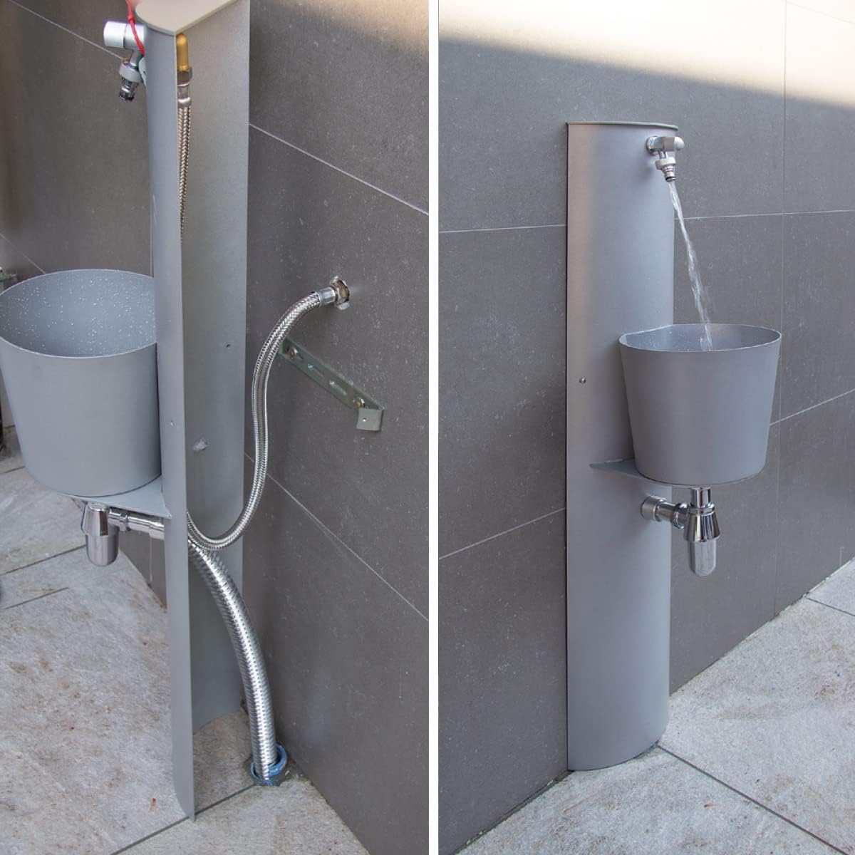 Brunnen Bel-fer 42/PRT Wandmontage mit variablen Höhenanschlüssen Farbe Anthrazit