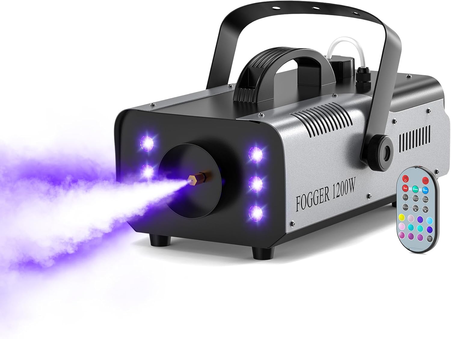 1200W Fog Machine, 6000CFM Smoke Machine, 6 RGB LED Lights maquina de humo,Fogger Machine, Perfect for Christmas Halloween Wedding Party 1 PACK 1200W