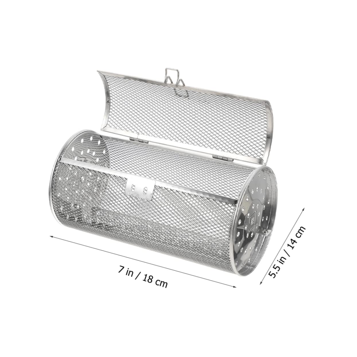 Outanaya Rotating Roaster Cage for Air Fryer Electric Oven Stainless Steel Grilling Tool with Movable Locking Door for Outdoor Picnics Family Gatherings Provides Uniform