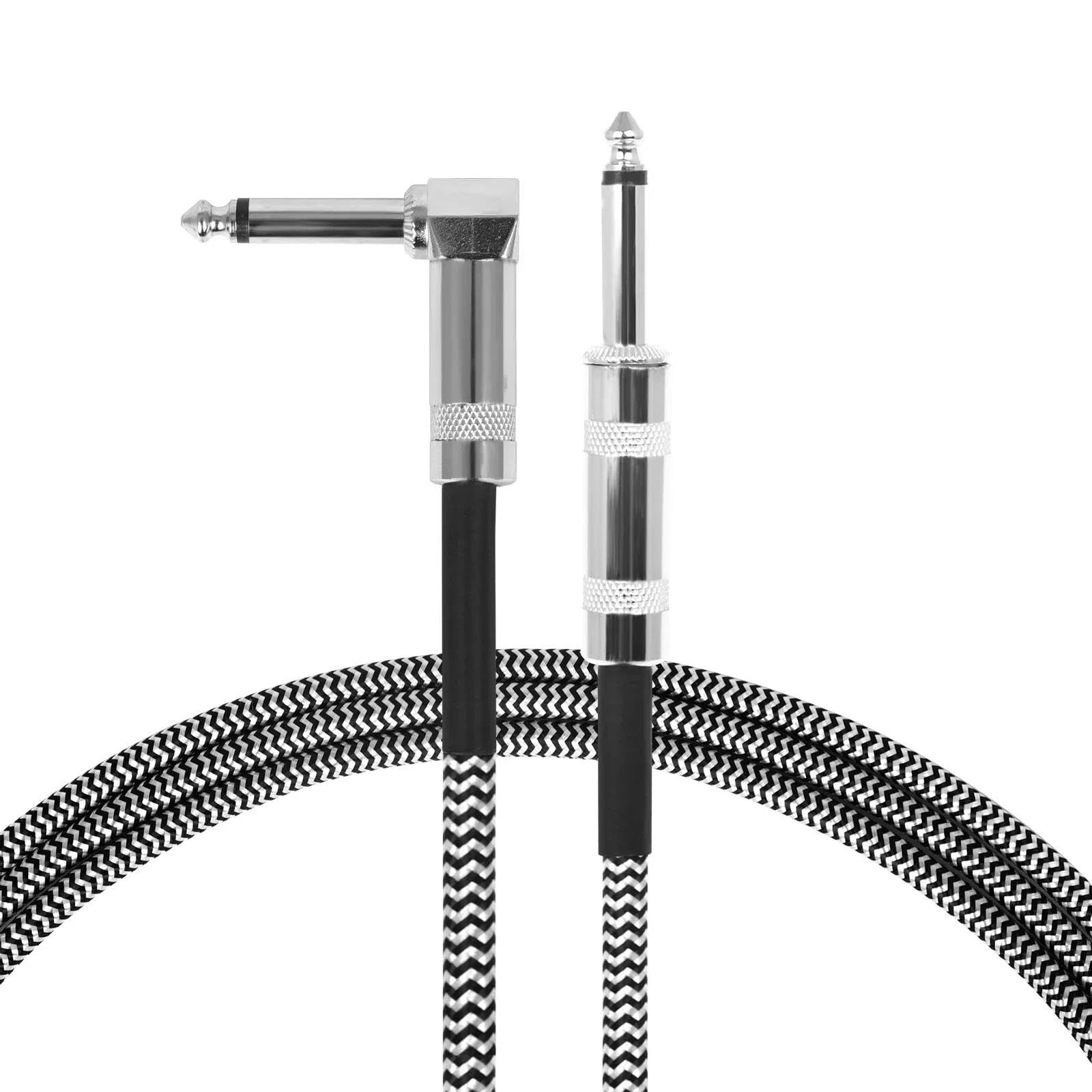 Cavo Audio Per Chitarra Cavi Per Chitarra Elettrica Linea 300 Cm Riduzione Rumore Connessione 6,35 Mm Parte Basso Schermato Intrecciato(White)