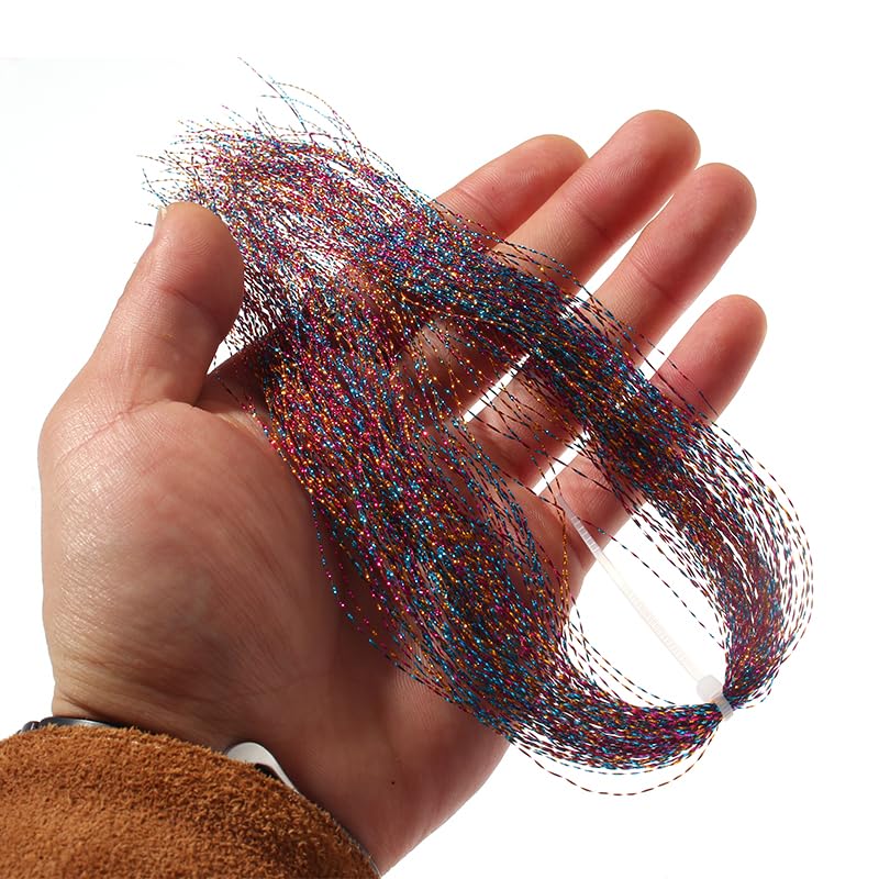 GREATFISHING 230 Strands 10 Best Color/Set Sparkle Crystal Flash Flashabou Tinsels Fly Fishing Line Hook Lure Flash Flies Decorating Fly Tying Material Dry Flies (Combo A)