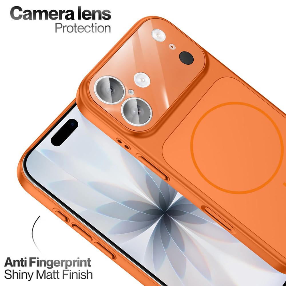 SHINESTAR Converter Case for iPhone 17 | Premium Protective Mag-Safe Cover | iPhone 17 Pro / 17 Pro Max Series Style Design | in-Built Camera Guard | Wireless Charging Compatible – Orange — Amazon image 2