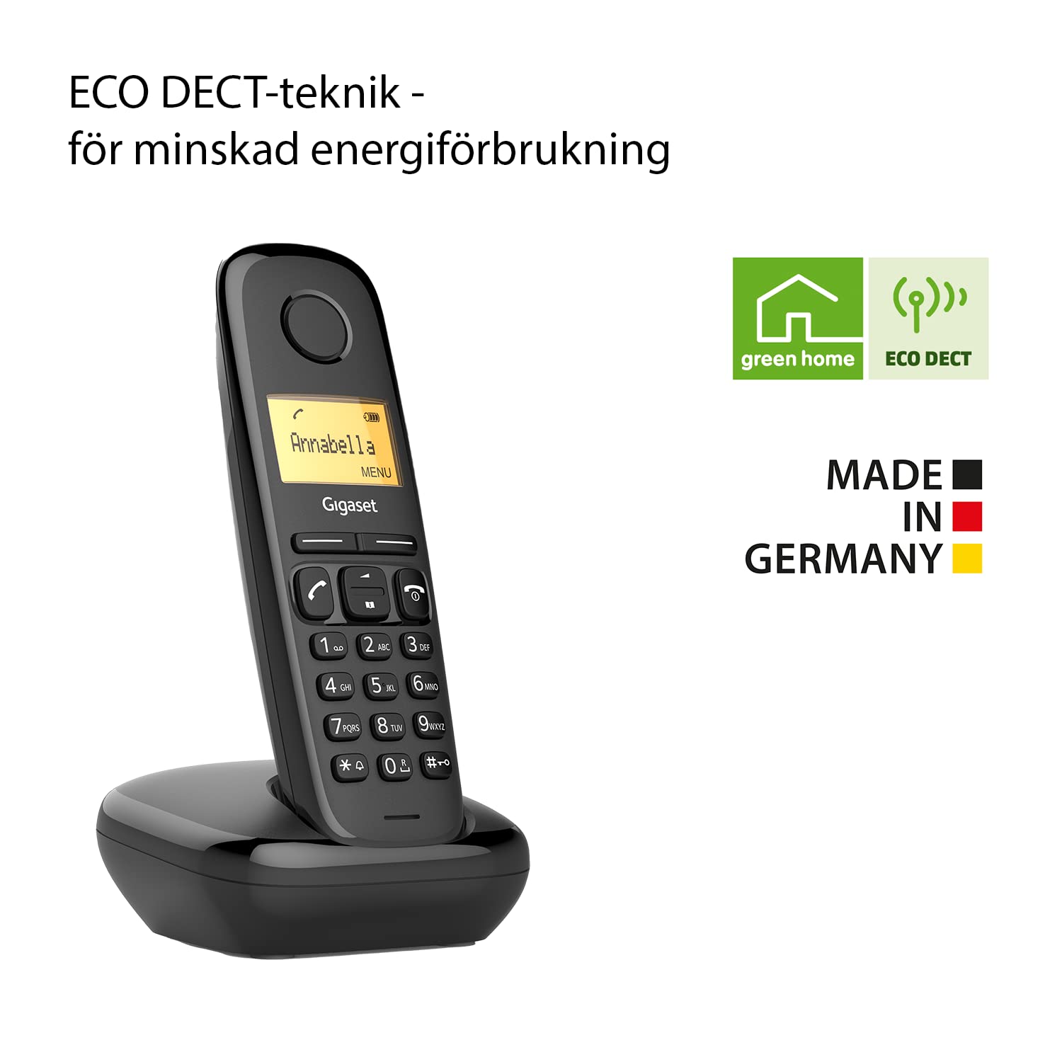 Gigaset A270 Duo - 2 Handys Freisprecheinrichtung - beleuchtete Tastatur und Display - LCD Display mit 3.8 cm - bis zu 200 Stunden Standby-Zeit schwarz