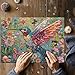 Hummingbird Puzzles for Adults 1000 Pieces, Nature Birds Flower Jewel Art Puzzle, Difficult Crystal Diamond Beautiful Garden Animals Jigsaw Puzzles, Colorful Floral Hard Challenging Puzzles for Adults